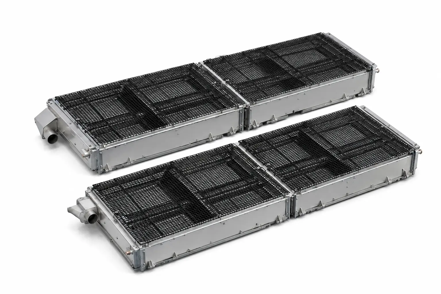 Conjunto radiador AC44 direito e esquerdo em vista isométrica