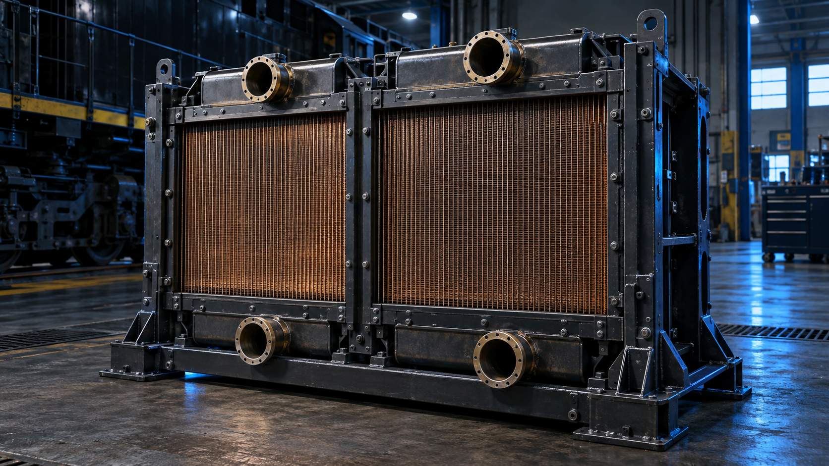 Conjunto de radiadores ferroviários para locomotiva SD40